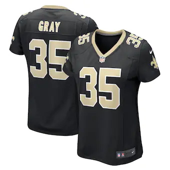 womens nike vincent gray black new orleans saints game play